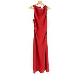 NEW Aritzia Wilfred Portrait Midi Dress in Barberry Red Sz 12